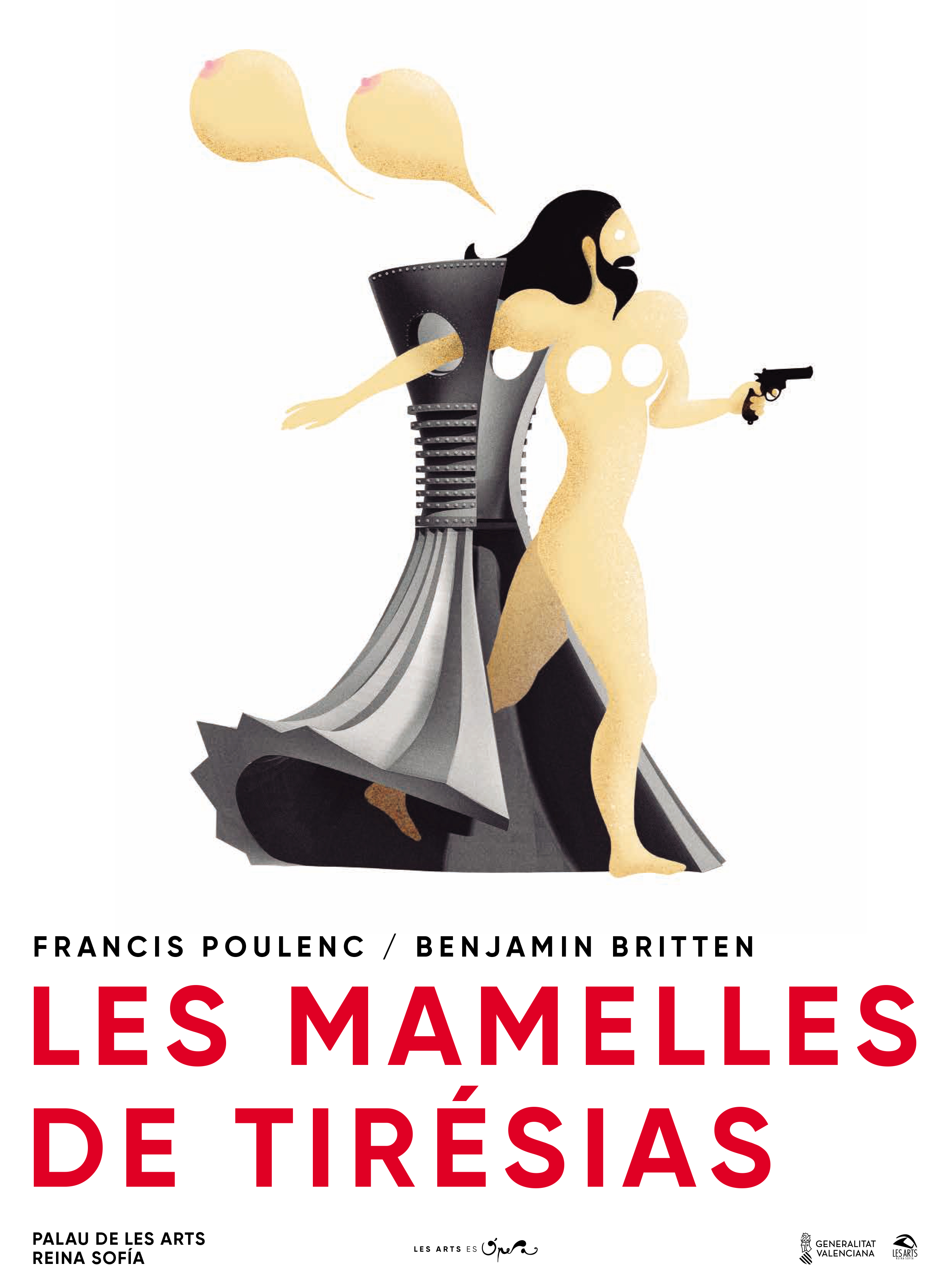 Diseño del cartel de la ópera Les Mamelles de Tirésias